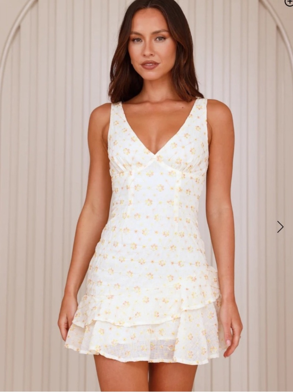 HELLO MOLLY GOLDEN SERENITY MINI DRESS YELLOW